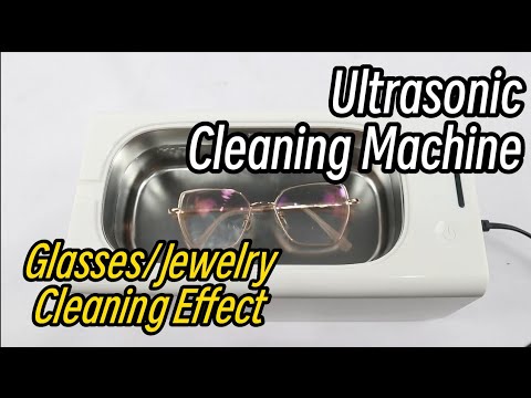 Ultraschall-Reinigungsgerät zeigt die Wirkung der Brillenreinigung